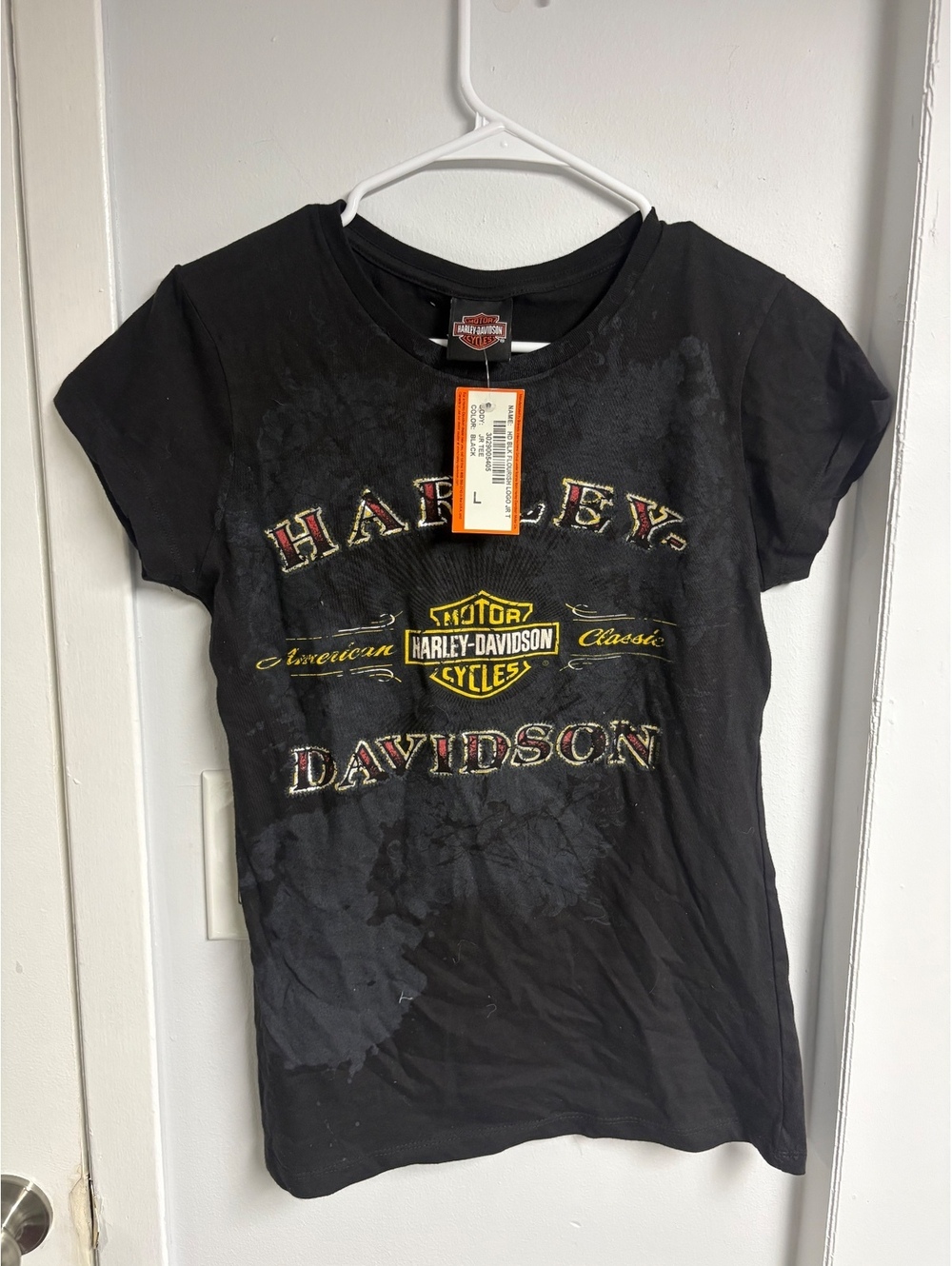 Harley-Davidson HD BLK Flourish Logo Jr T-Shirt Black Large